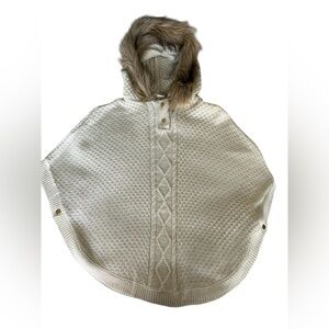 Girls Fur trimmed poncho size 7-8 plus bonus book